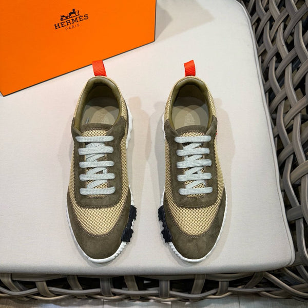 HM Men's Bouncing Sneaker Moss Green Mesh Sheepskin