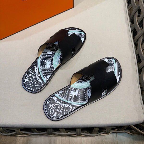 HM Men's Izmir Slide Black Cowhide 540346