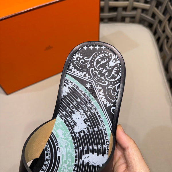 HM Men's Izmir Slide Black Cowhide 540346