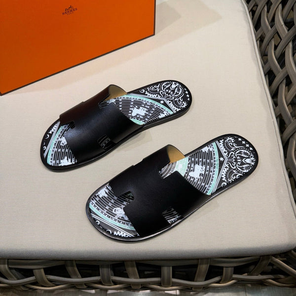 HM Men's Izmir Slide Black Cowhide 540346