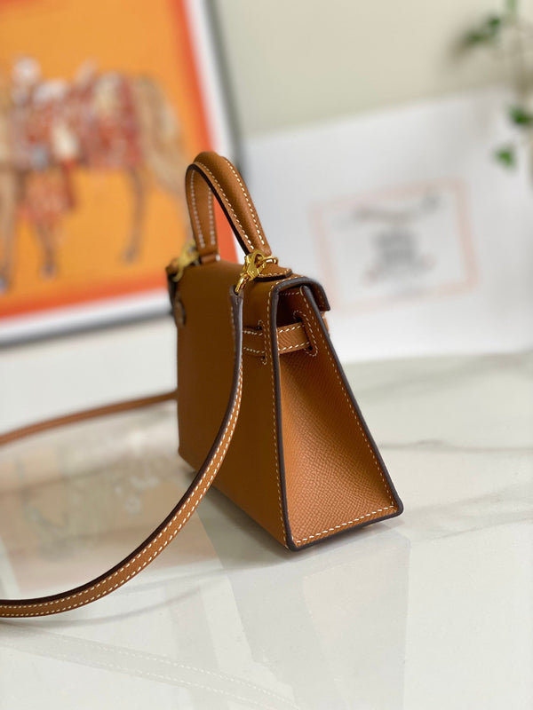 HM Mini Kelly 19cm Gold Epsom Gold Hardware