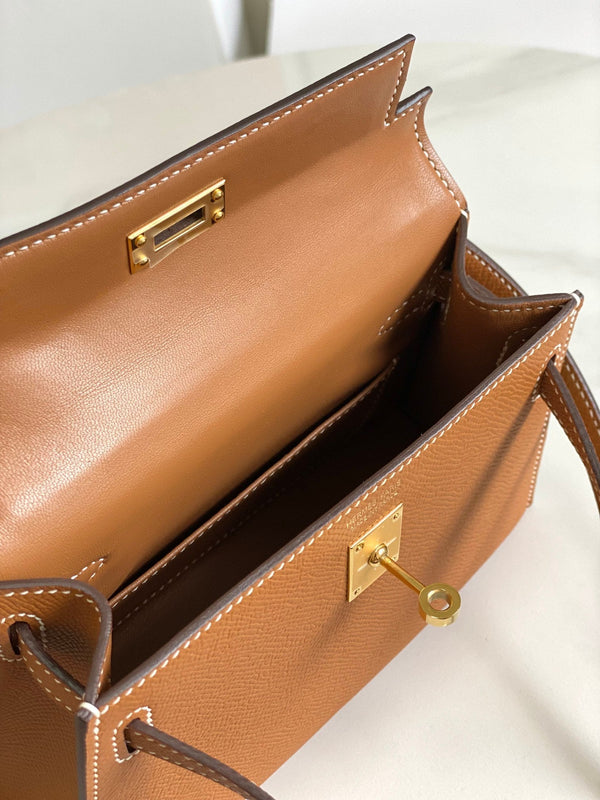 HM Mini Kelly 19cm Gold Epsom Gold Hardware