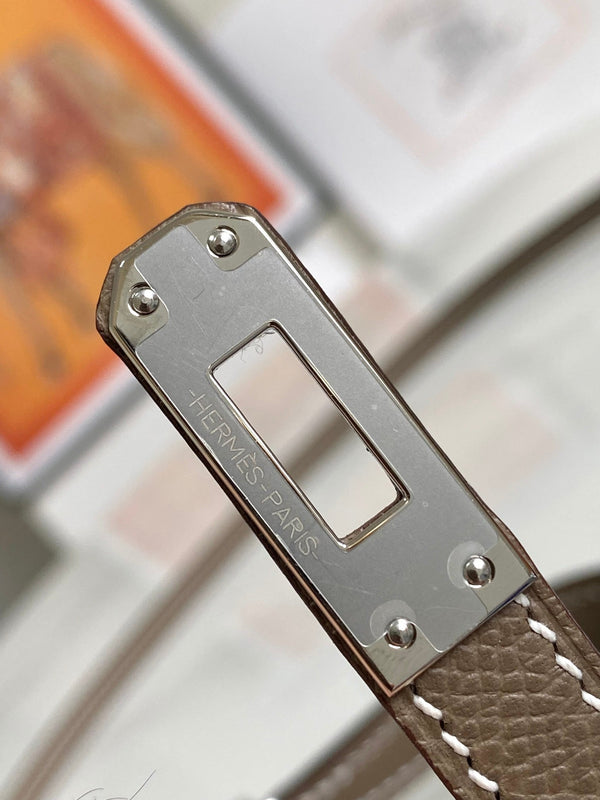 HM Mini Kelly 19cm Elephant Grey Epsom Silver Hardware