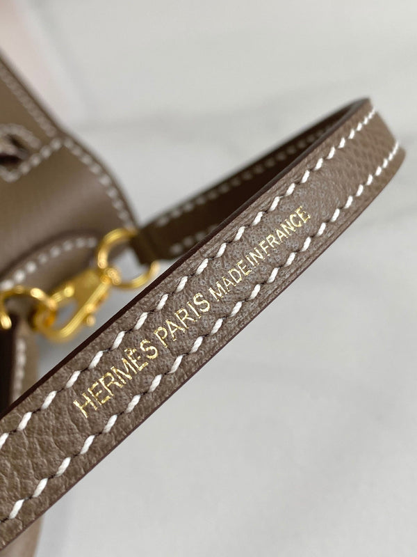 HM Mini Kelly 19cm Elephant Grey Epsom Gold Hardware