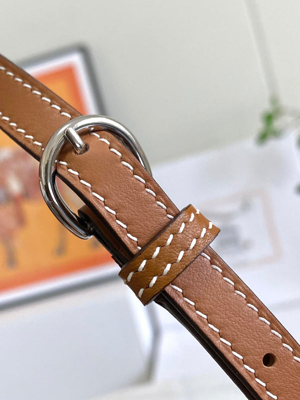 HM 24/24 Mini Bag 21cm Gold Evercolor Leather Silver Hardware