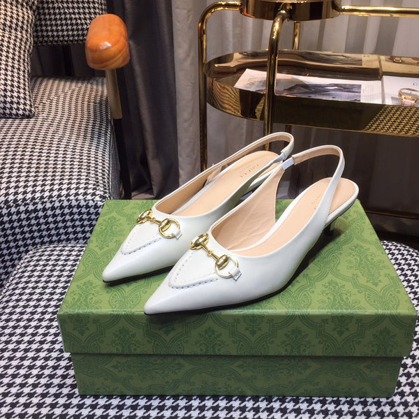 GG Slingbacks 45 white calfskin