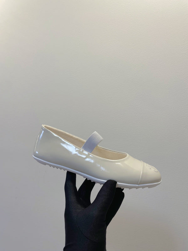 CC Mary Janes In Ivory White Glossy Lambskin 144378