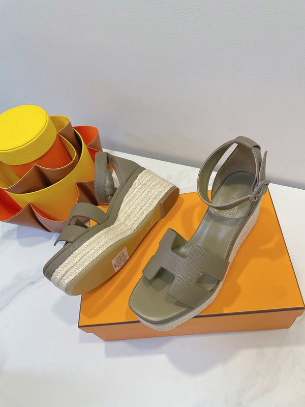 HM Elda espadrille Army Green Cowhide 212236