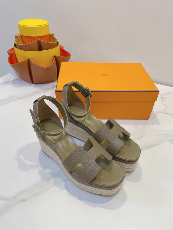 HM Elda espadrille Army Green Cowhide 212236