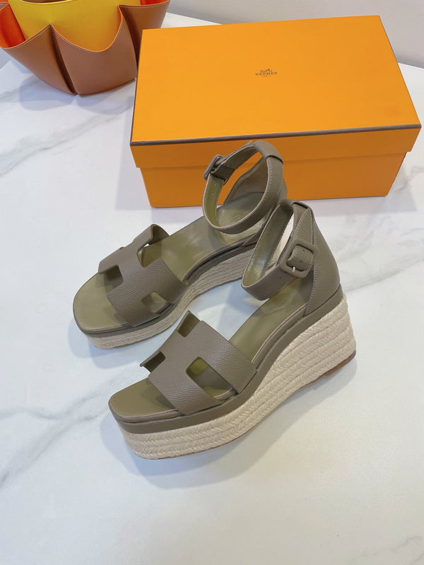 HM Elda espadrille Army Green Cowhide 212236