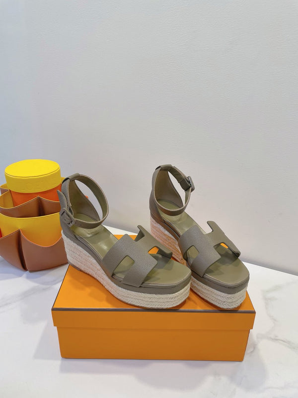 HM Elda espadrille Army Green Cowhide 212236