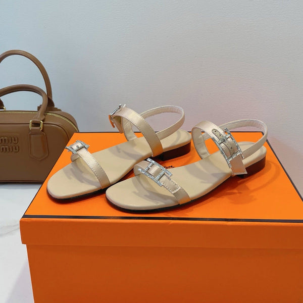 Sandali HM Paris in pelle di agnello beige 374210