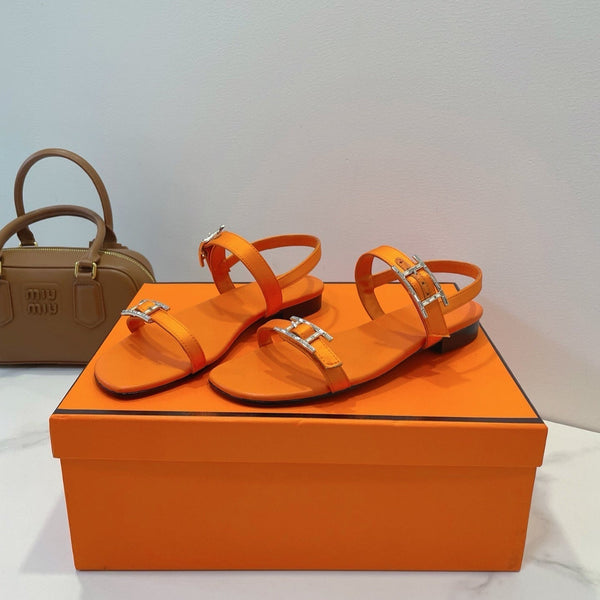 Sandali HM Paris in pelle di agnello arancione 374208