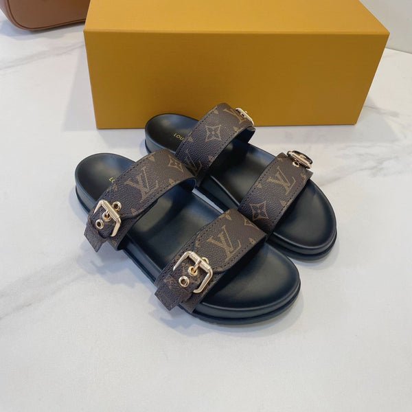 Bom Dia Flat Comfort Mule Brown Monogram canvas 241332