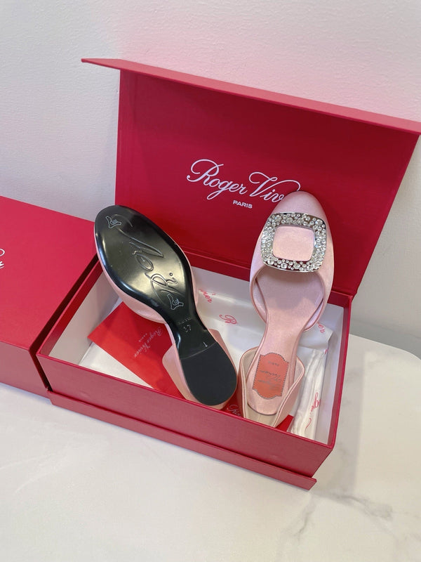 Viv Chips Ballerina Flat Pink Silk 329267