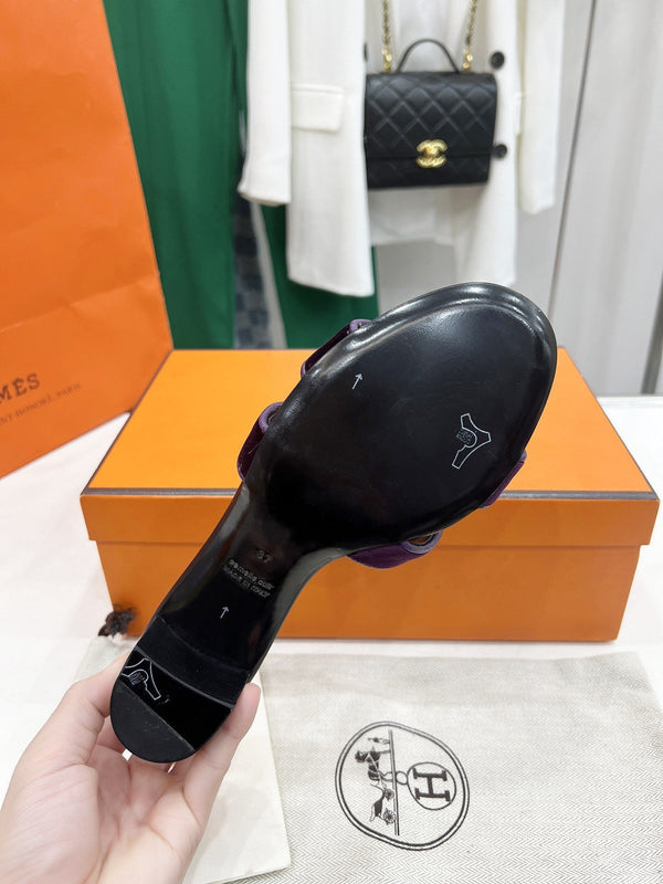 0ran 45 sandal purple velvet goatskin