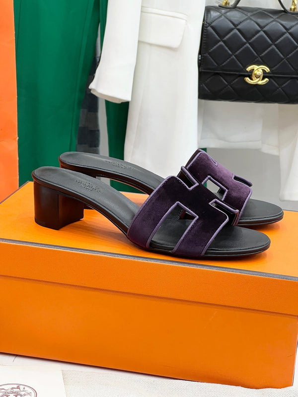0ran 45 sandal purple velvet goatskin