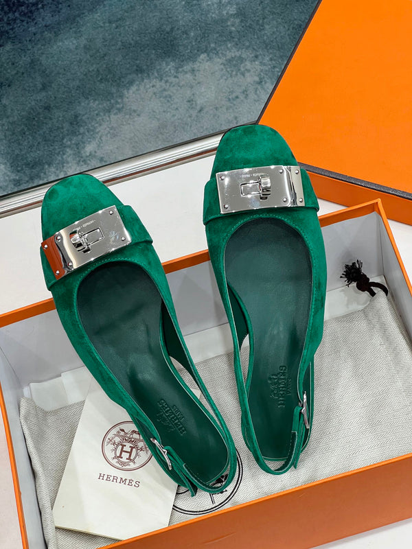 INNOCENTE SLINGBACK CASTLETON VERDE SCAMOSCIATO