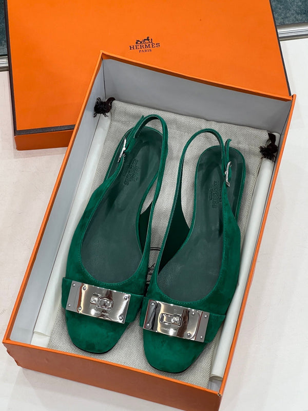 INNOCENTE SLINGBACK CASTLETON VERDE SCAMOSCIATO