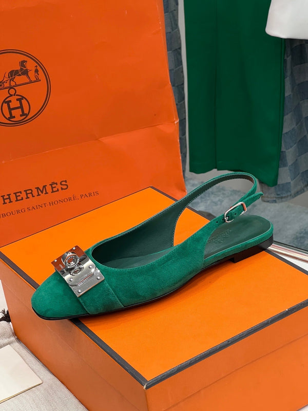 INNOCENTE SLINGBACK CASTLETON VERDE SCAMOSCIATO