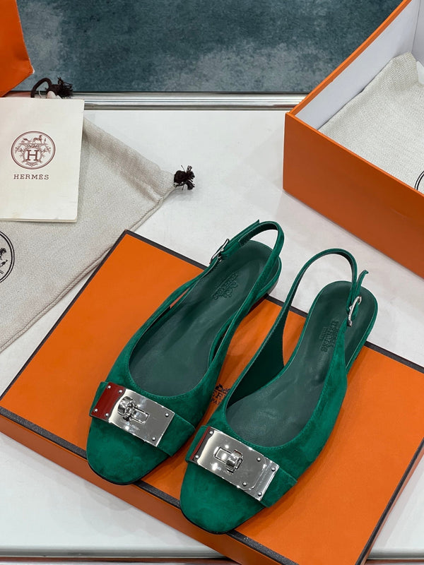 INNOCENTE SLINGBACK CASTLETON VERDE SCAMOSCIATO