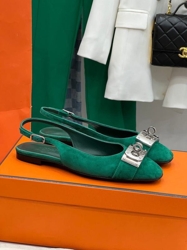INNOCENTE SLINGBACK CASTLETON VERDE SCAMOSCIATO