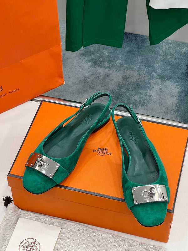 INNOCENTE SLINGBACK CASTLETON VERDE SCAMOSCIATO
