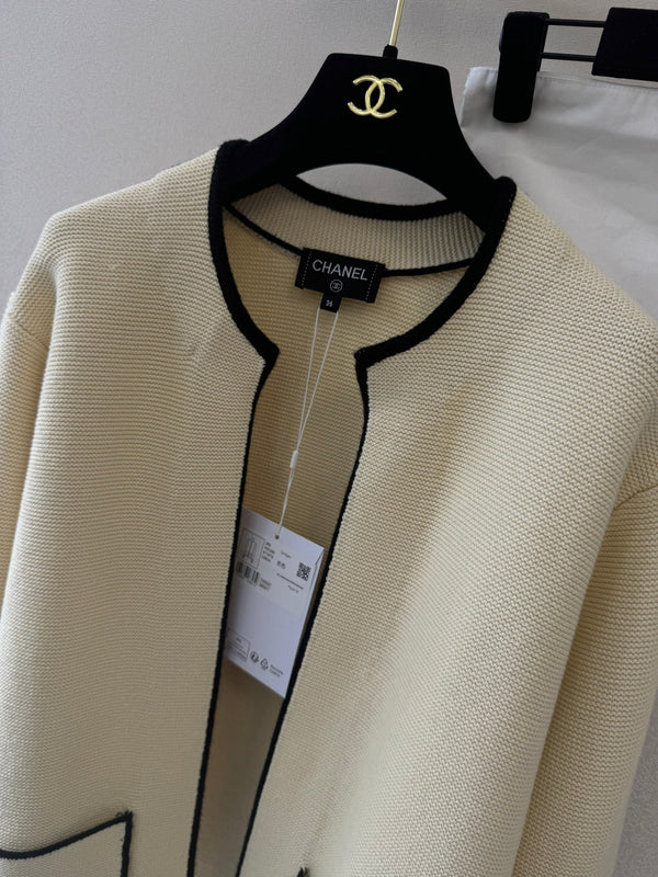 CC 26s Neck Cardigan Beige Cotton 364289
