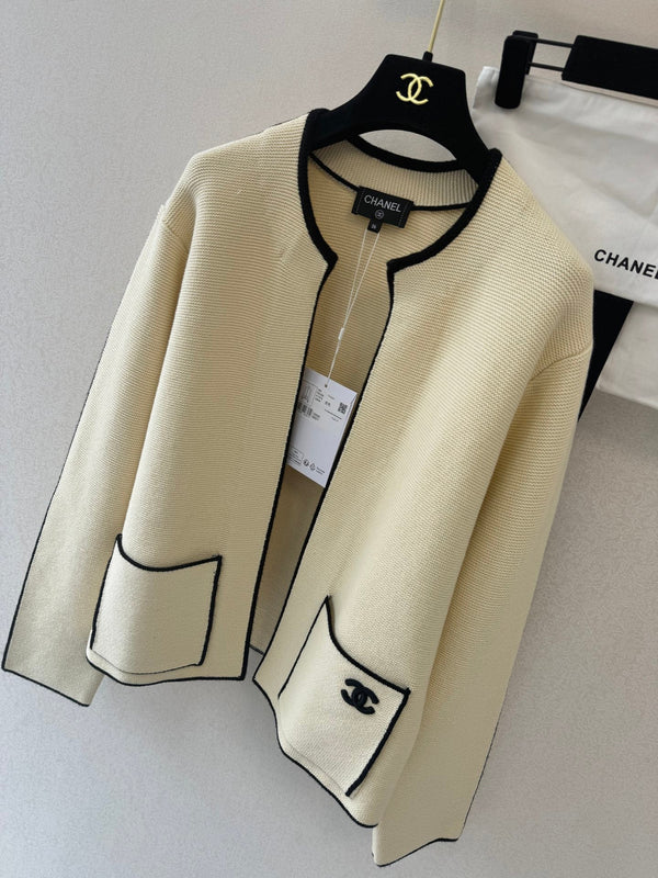 CC 26s Neck Cardigan Beige Cotton 364289