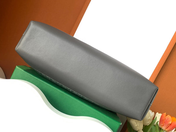 PORTA DOCUMENTI CISALPIN 39 IN TELA GOYARDINE GRIGIA E PELLE DI VITELLO