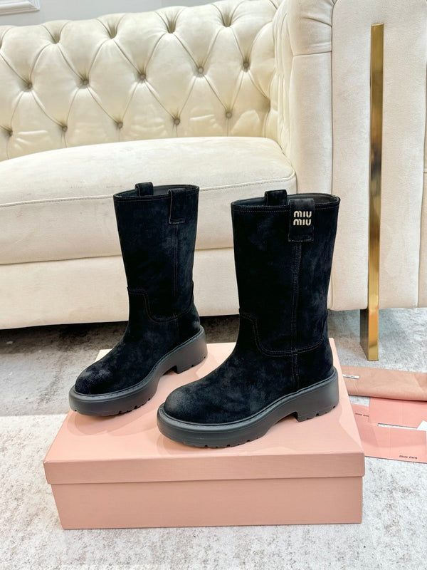 Miu Boots Black Suede 455930