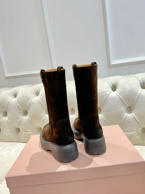 Miu Boots Cedar Brown Suede 455931