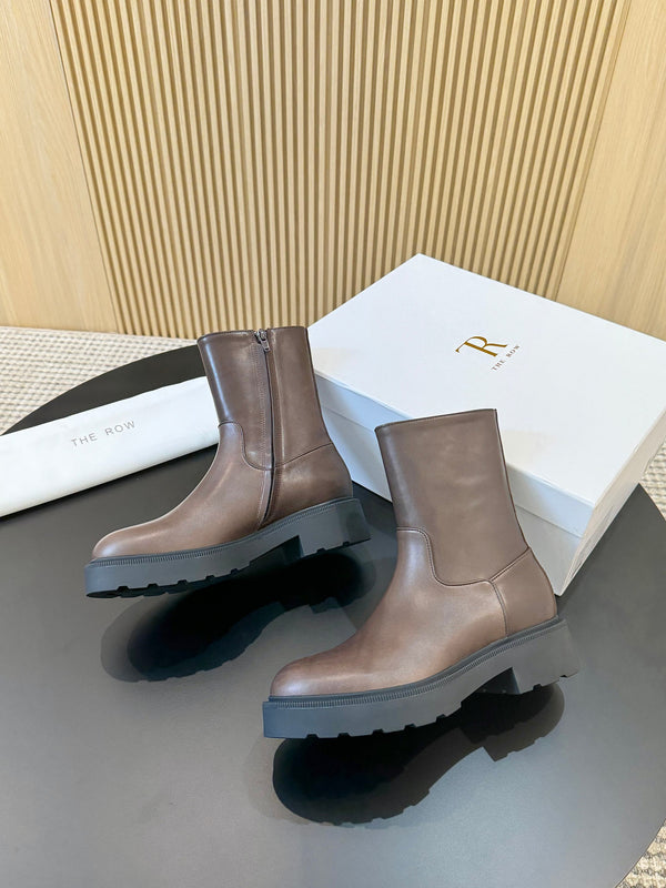 The Row Nobilis Boots Brown Cowhide 455862