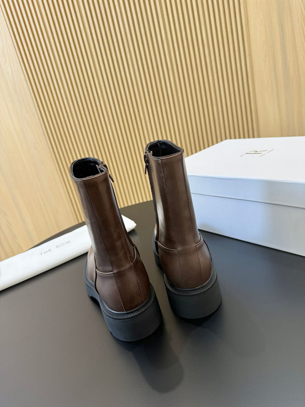 The Row Nobilis Boots Brown Cowhide 455862