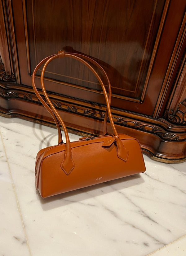 LE TECKEL MEDIUM BAG 33 IN BRONZE ORANGE GOATSKIN