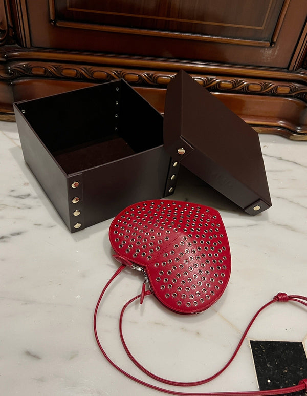 LE COEUR BAG 21 IN RED STUDDED CALFSKIN