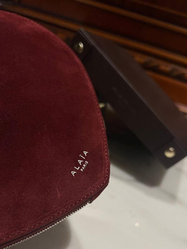 LE COEUR BAG 21 IN BURGUNDY RED SUEDE