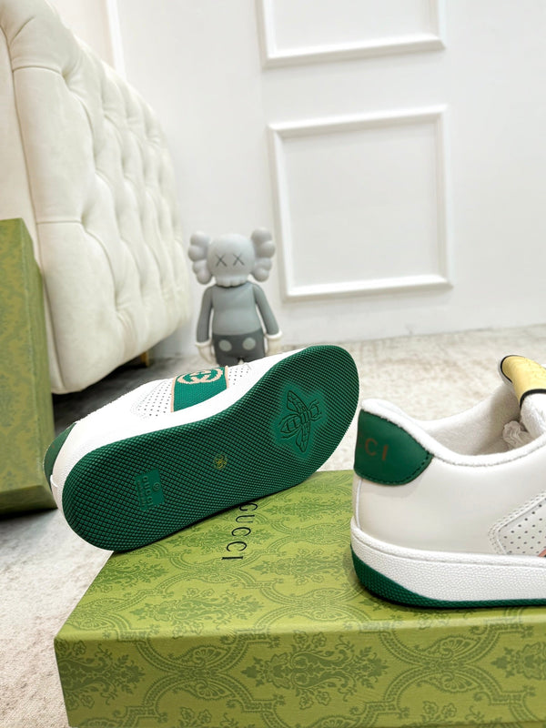 GG Men's Bee Sandals Slide Black Leather 587238