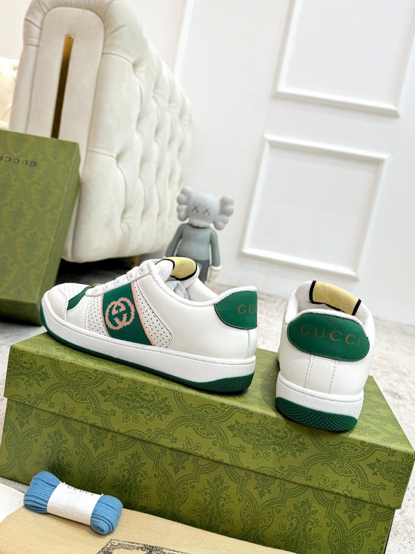 GG Men's Bee Sandals Slide Black Leather 587238