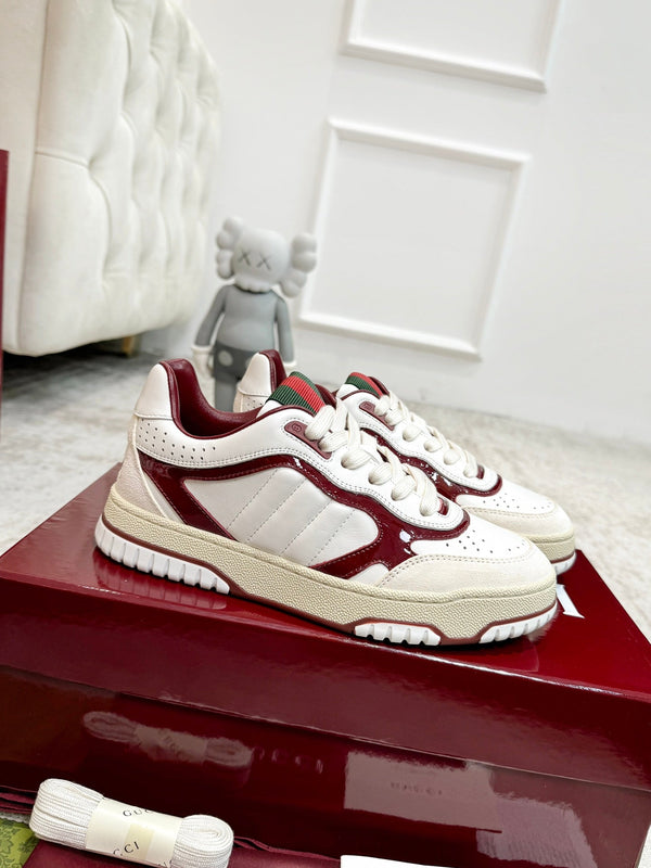 GG Men's Re-Web Sneaker White Red Calfskin 534248