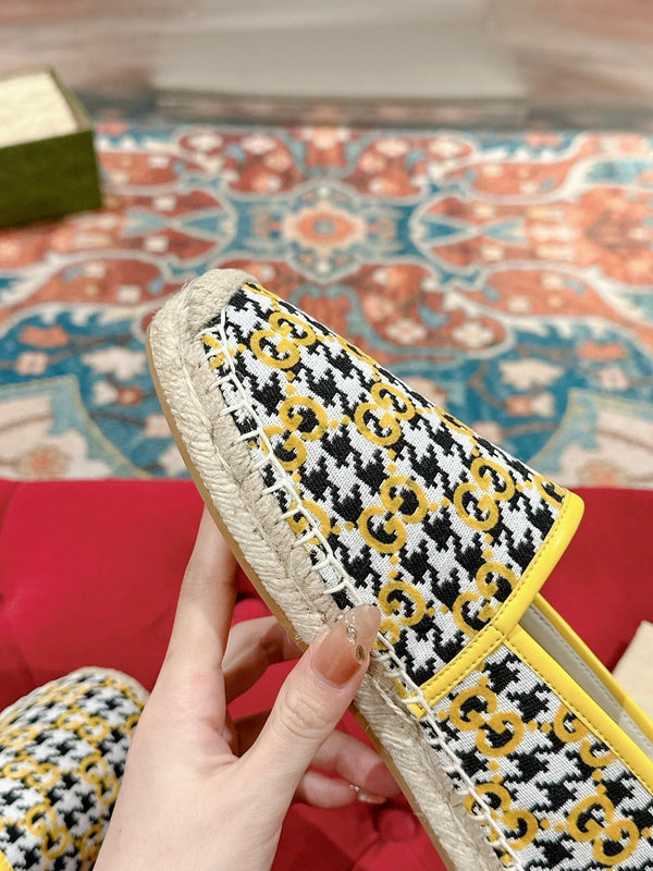 MOCASSINO ESPADRILLAS GG TELA LIMONE E NERA