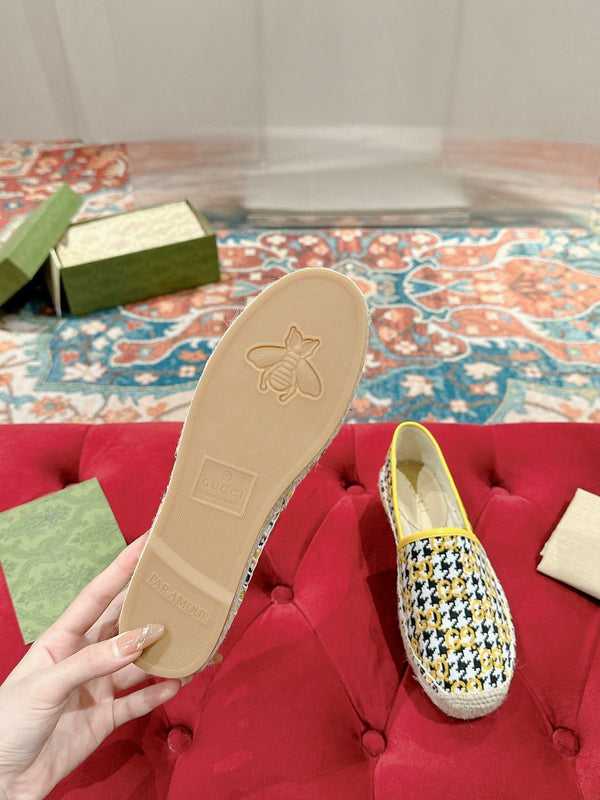 MOCASSINO ESPADRILLAS GG TELA LIMONE E NERA