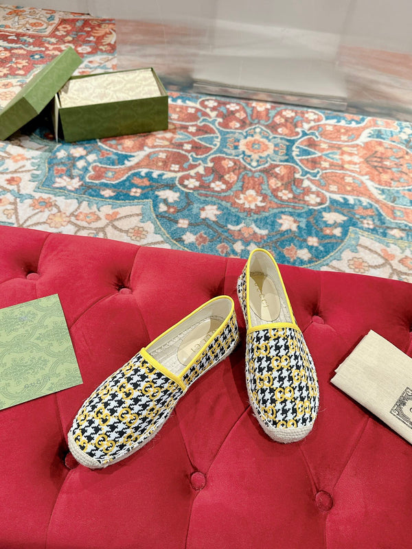 MOCASSINO ESPADRILLAS GG TELA LIMONE E NERA