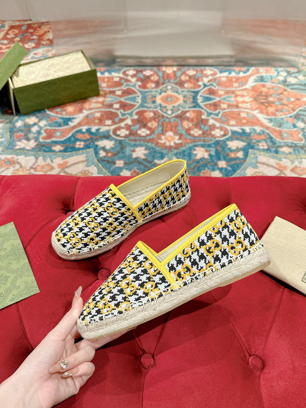 MOCASSINO ESPADRILLAS GG TELA LIMONE E NERA