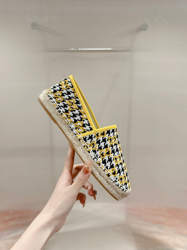 MOCASSINO ESPADRILLAS GG TELA LIMONE E NERA