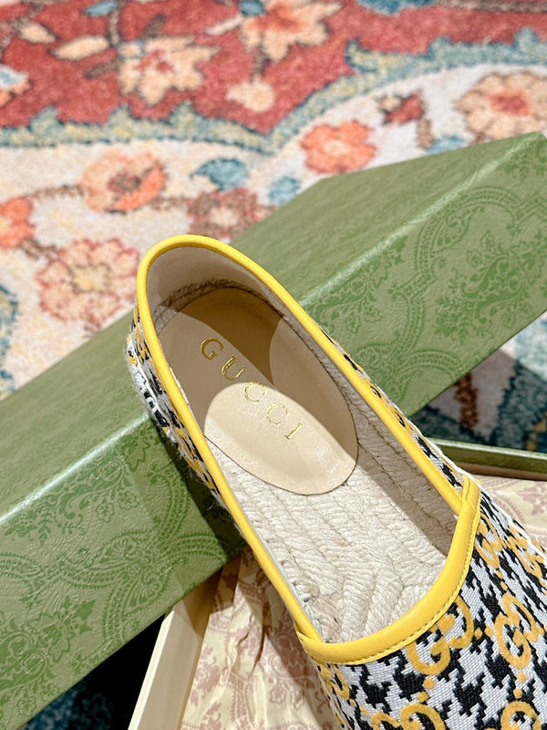 MOCASSINO ESPADRILLAS GG TELA LIMONE E NERA