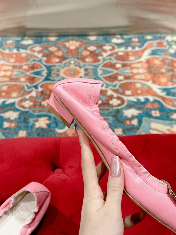 Viv Ballet Flats Pink Imported Lambskin 247129