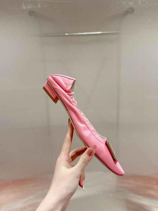 Viv Ballet Flats Pink Imported Lambskin 247129