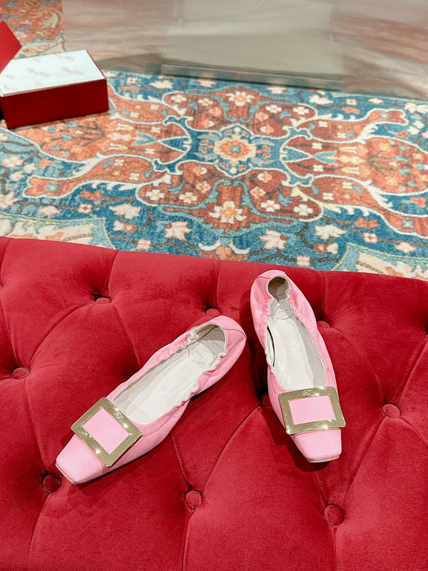 Viv Ballet Flats Pink Imported Lambskin 247129