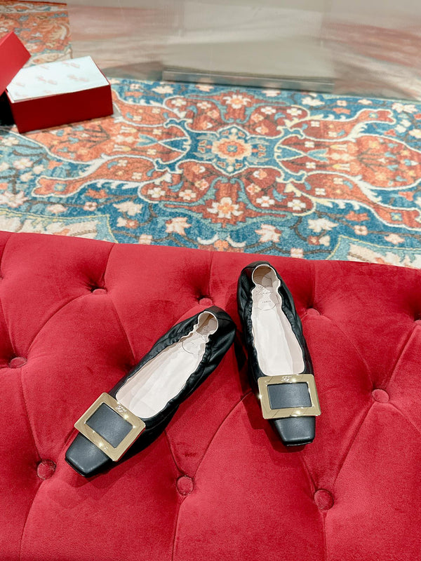 Viv Ballet Flats Black Imported Lambskin 247131